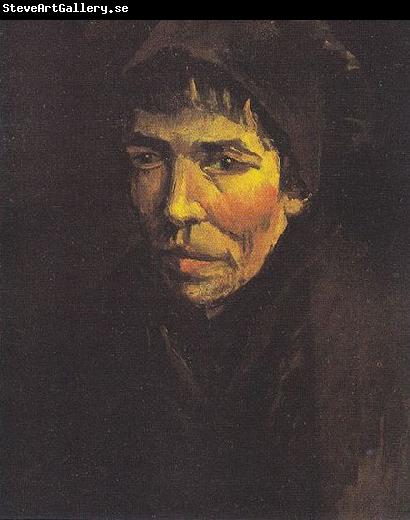 Vincent Van Gogh Head of a Peasant Woman with a dark hood